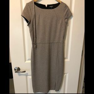 Express houndstooth belted dress